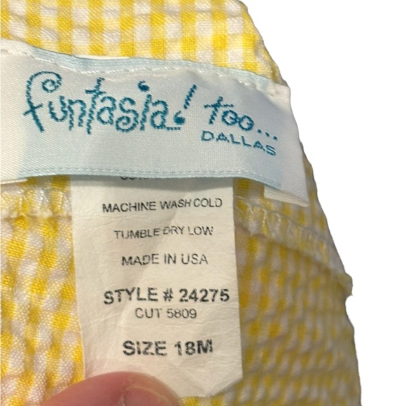 Funtasia Too Baby Girl 18m 2 piece Ladybug appliquéd yellow gingham outfit - Picture 6 of 6